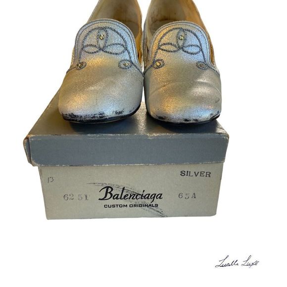 Vintage Balenciaga silver pump in box - Picture 2 of 15